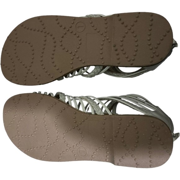 Olive & Edie Remie White Gladiator Strappy Zip Sandals Big Girl Size 1 Youth New - Picture 6 of 16